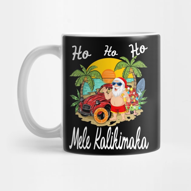 Mele Kalikimaka Santa Christmas Watermelon Surfing by intelus